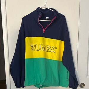 Zumba Fitness Navy and Yellow Pullover